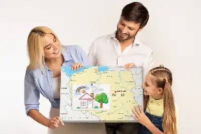 Printed Cork Board Political map of Poland