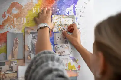 Printed Cork Memo Board Watercolor world map