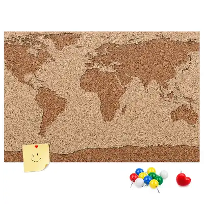 Cork memo board Cork world map