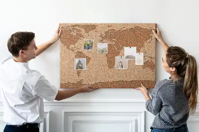 Cork memo board Cork world map