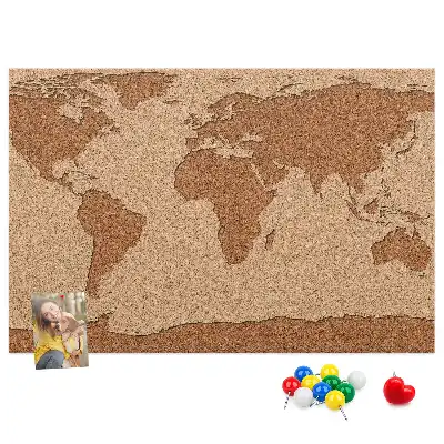 Cork memo board Cork world map