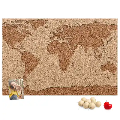 Cork memo board Cork world map