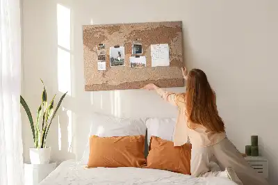 Cork memo board Cork world map