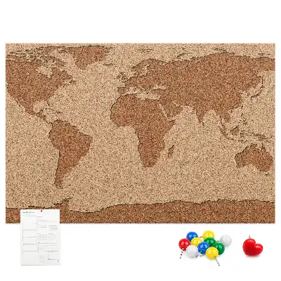 Cork memo board Cork world map