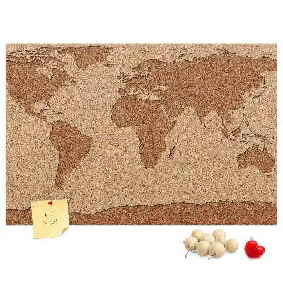 Cork memo board Cork world map
