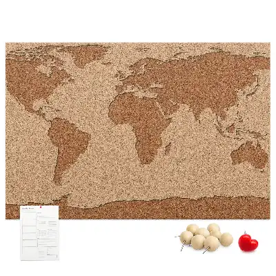 Cork memo board Cork world map