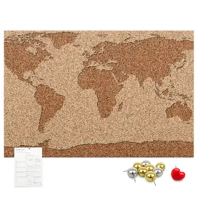 Cork memo board Cork world map