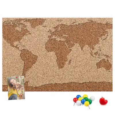 Cork memo board Cork world map