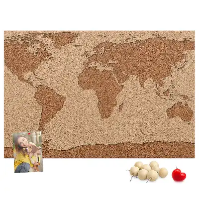 Cork memo board Cork world map