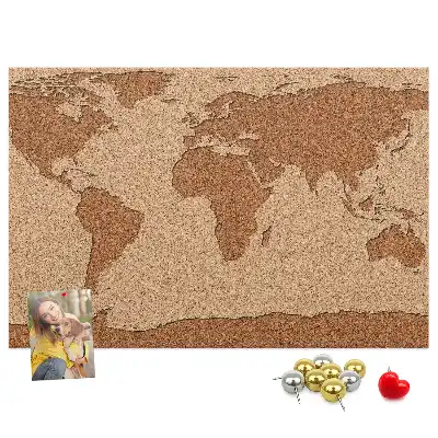 Cork memo board Cork world map