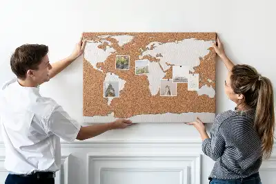 Printed Cork World Map Pin Board