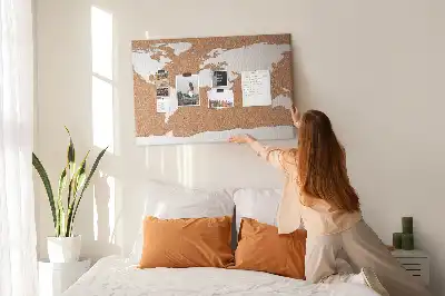 Printed Cork World Map Pin Board