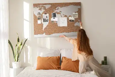 Printed Cork World Map Pin Board