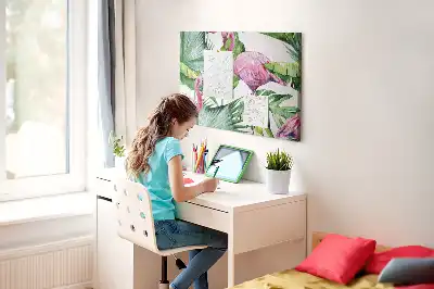 Nature-themed flamingo cork memo board
