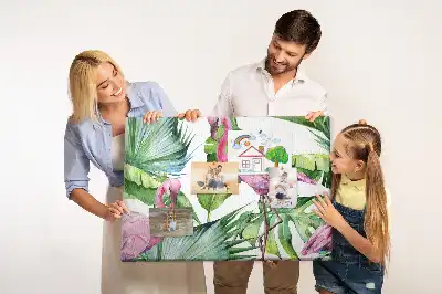 Nature-themed flamingo cork memo board