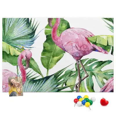 Nature-themed flamingo cork memo board