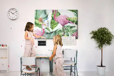 Nature-themed flamingo cork memo board