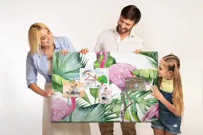 Nature-themed flamingo cork memo board