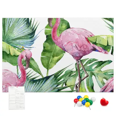 Nature-themed flamingo cork memo board