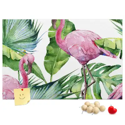 Nature-themed flamingo cork memo board