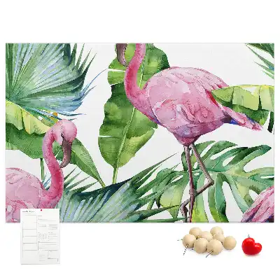 Nature-themed flamingo cork memo board