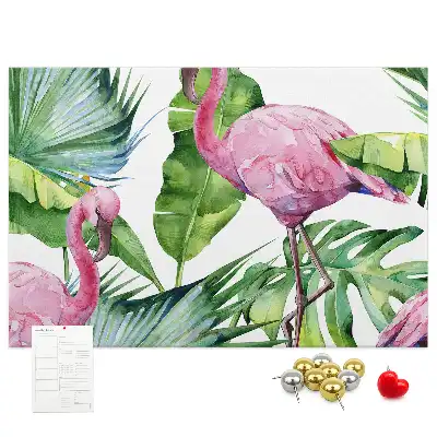 Nature-themed flamingo cork memo board