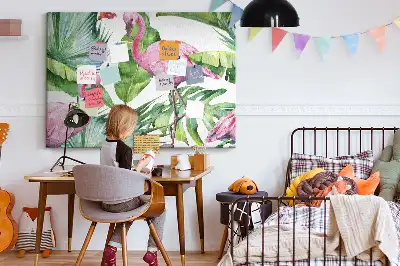 Nature-themed flamingo cork memo board