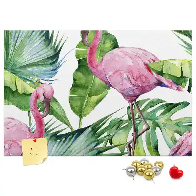 Nature-themed flamingo cork memo board