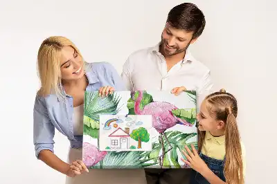 Nature-themed flamingo cork memo board