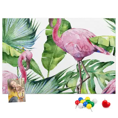 Nature-themed flamingo cork memo board
