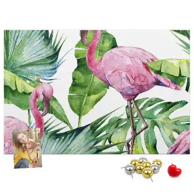 Nature-themed flamingo cork memo board