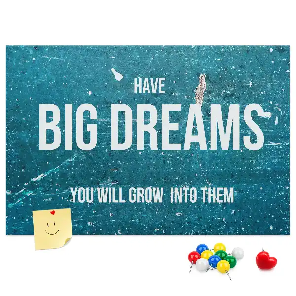Printed Cork Board with Motivational Text