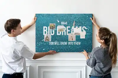 Printed Cork Board with Motivational Text