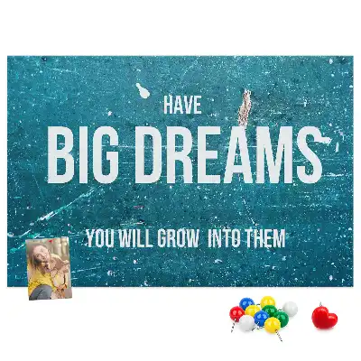 Printed Cork Board with Motivational Text