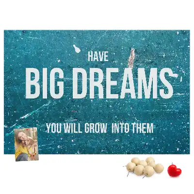 Printed Cork Board with Motivational Text