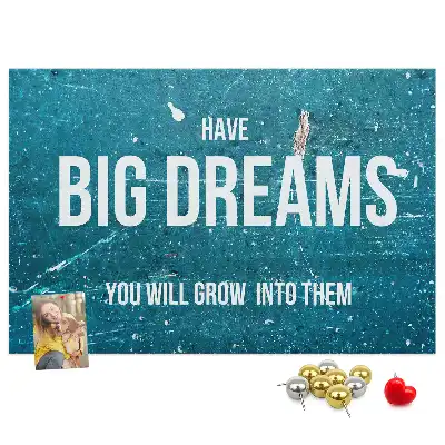 Printed Cork Board with Motivational Text