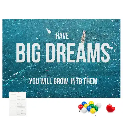 Printed Cork Board with Motivational Text