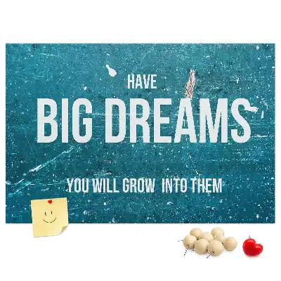Printed Cork Board with Motivational Text