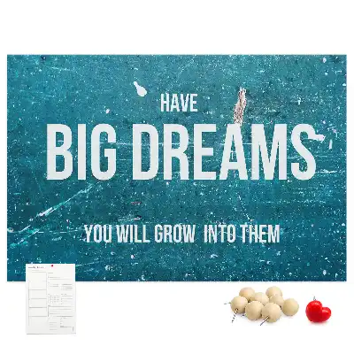 Printed Cork Board with Motivational Text