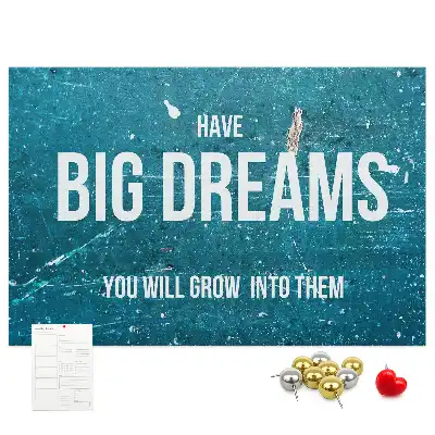 Printed Cork Board with Motivational Text