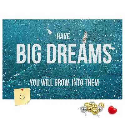 Printed Cork Board with Motivational Text