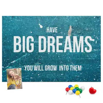 Printed Cork Board with Motivational Text