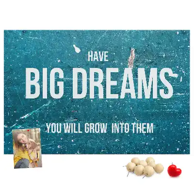Printed Cork Board with Motivational Text