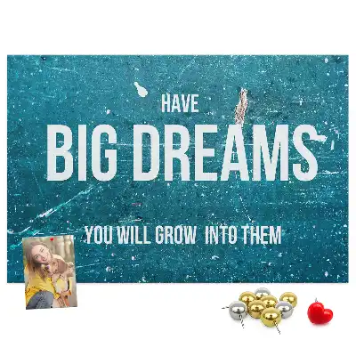 Printed Cork Board with Motivational Text