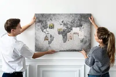 Printed Cork Memo Board World map