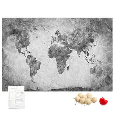 Printed Cork Memo Board World map