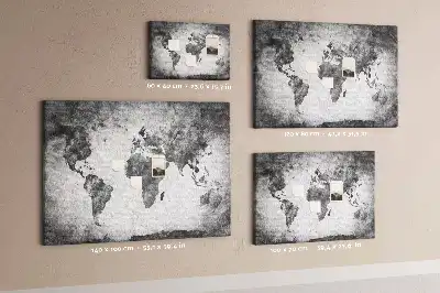 World Map Printed Cork Memo Board