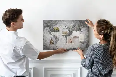 Printed Cork Memo Board World map