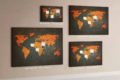 World Map Cork Memo Board