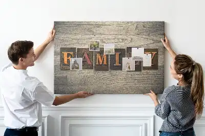 Printed Cork Board with Family Lettering
